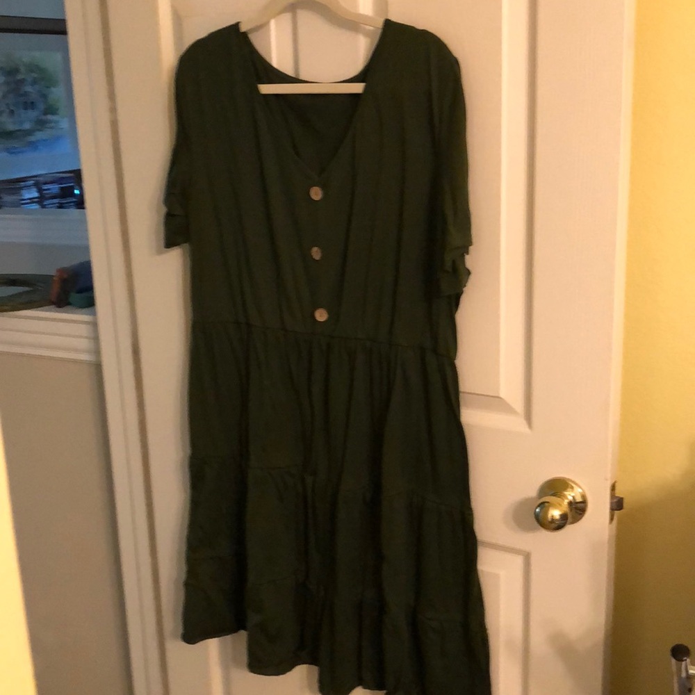 Ruffled short sleeve dress.